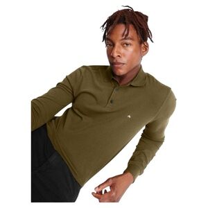 rag & bone Olive Green Men's Polo Shirt